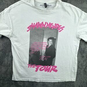 Shawn Mendes Shirt Adult Medium M White Concert Tour Graphic Tee Tshirt